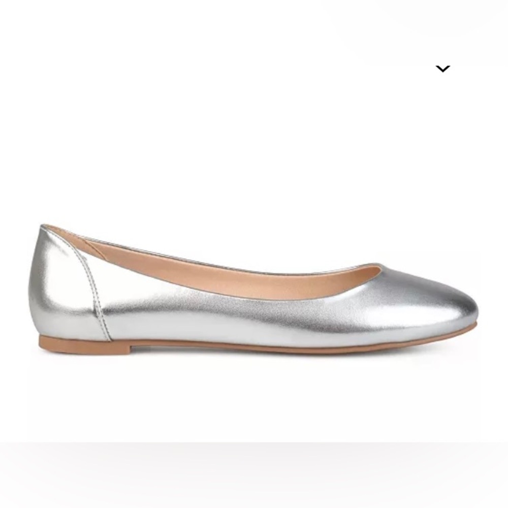Journey Collection silver ballet flat size 8.